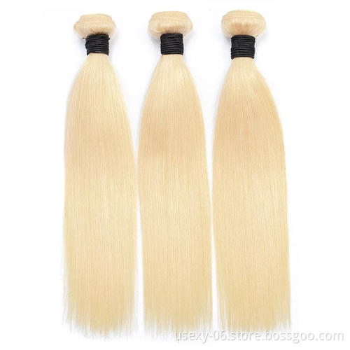 Hair vendors whloesale Russian blonde transparent hd lace closure frontal cuticle aligned 613 virgin hair bundles with closure